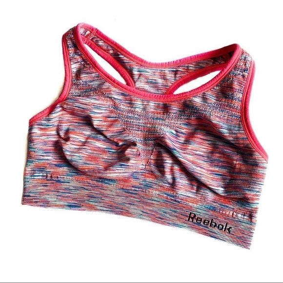 Reebok pink micro stripe sports bra - Picture 1 of 3